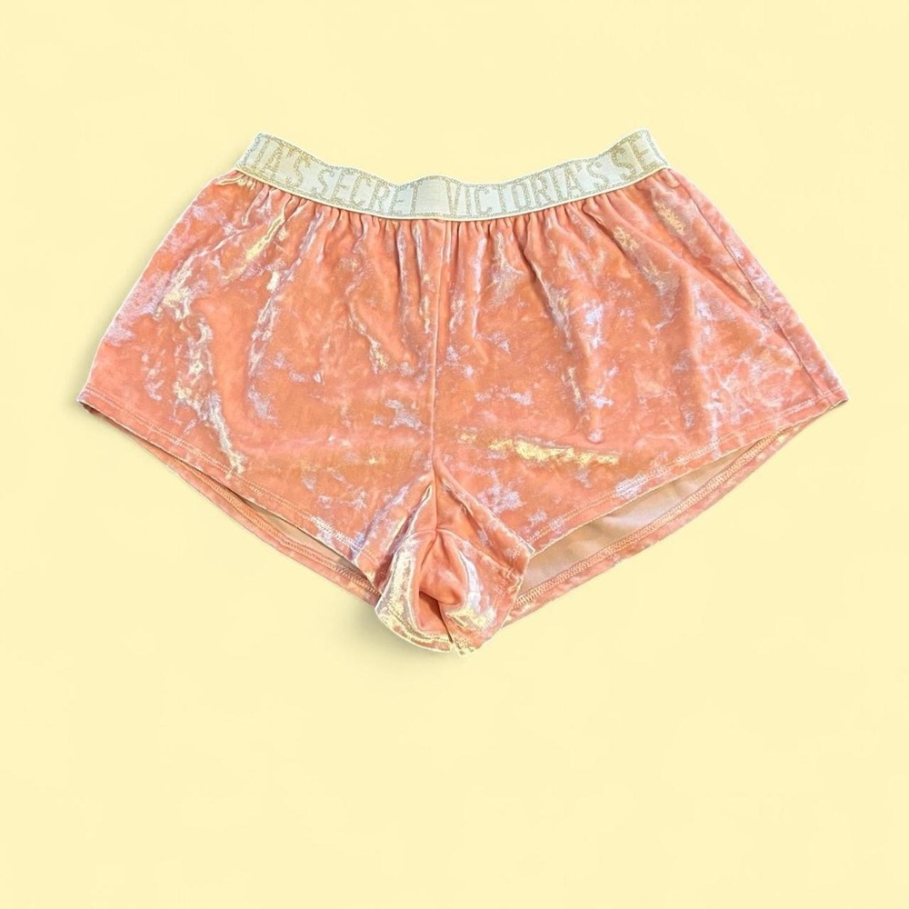 Victoria's Secret light Pink Velvet Women's Shorts elastic sleep wear